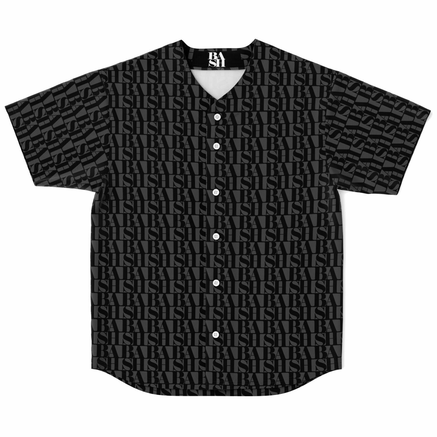 "BASH" Monogram Jersey Button-Down NOIR