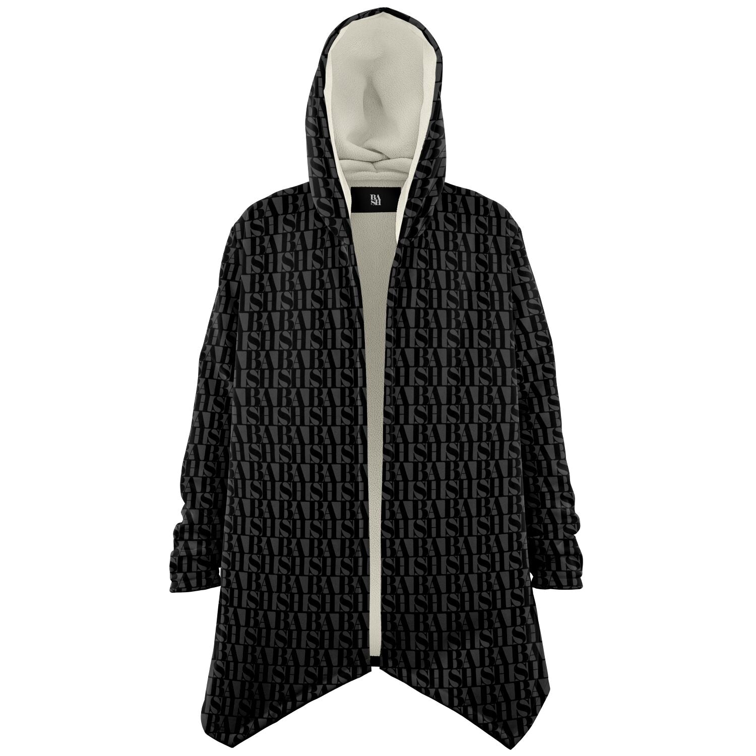 "BASH" Monogram Microfleece Cloak NOIR